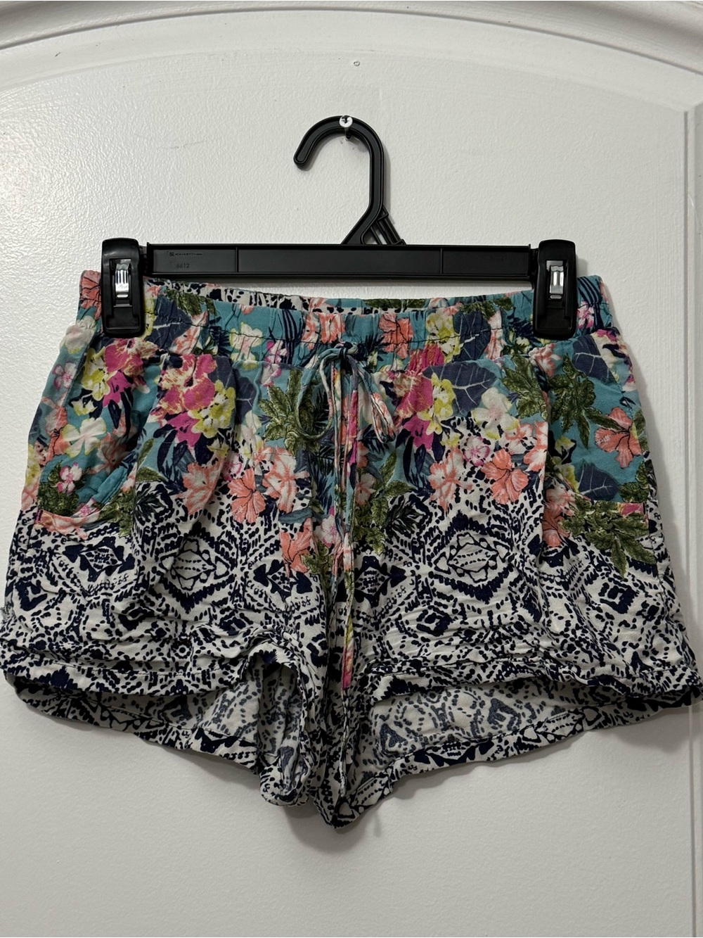 Bebop Floral Mix Tropical Print Drawstring Women’s Shorts with Pockets